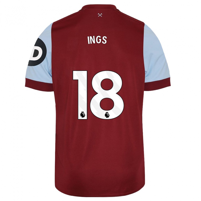 Kinderen Danny Ings #18 Kastanjebruin Thuisshirt Thuistenue 2023/24 T-Shirt