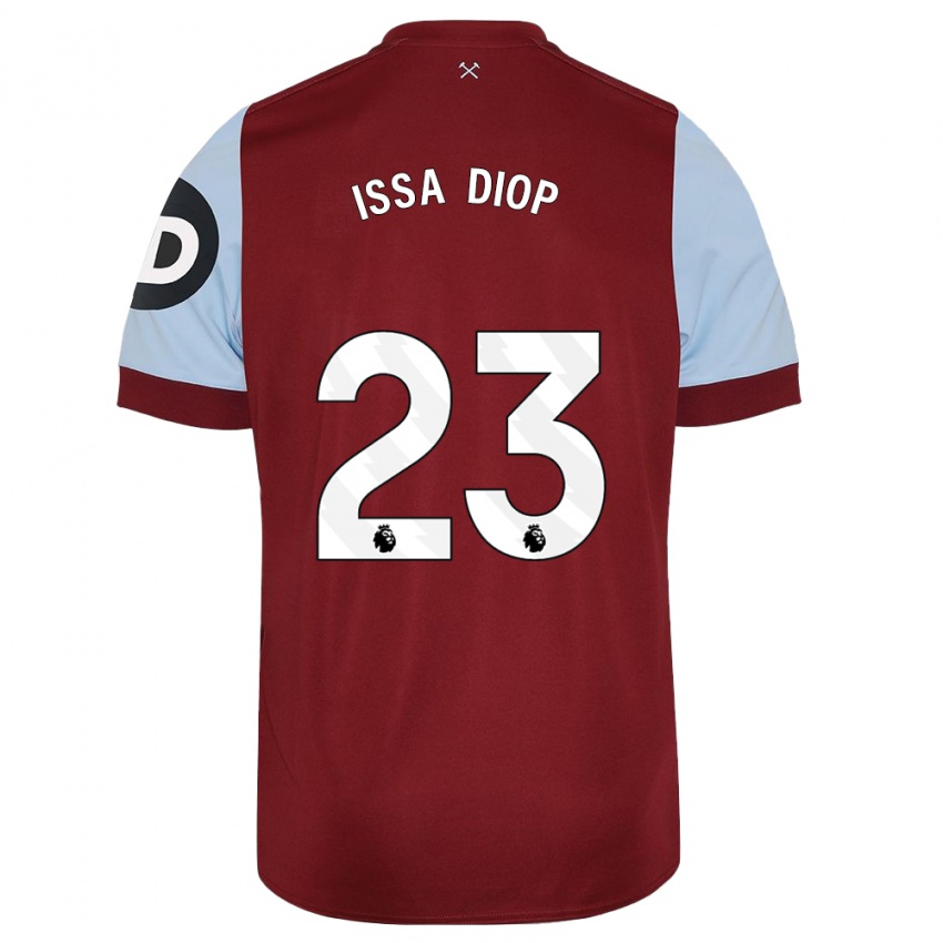 Kinderen Issa Diop #23 Kastanjebruin Thuisshirt Thuistenue 2023/24 T-Shirt