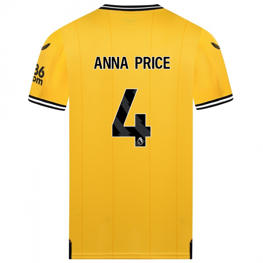 Kinderen Anna Price #4 Geel Thuisshirt Thuistenue 2023/24 T-Shirt