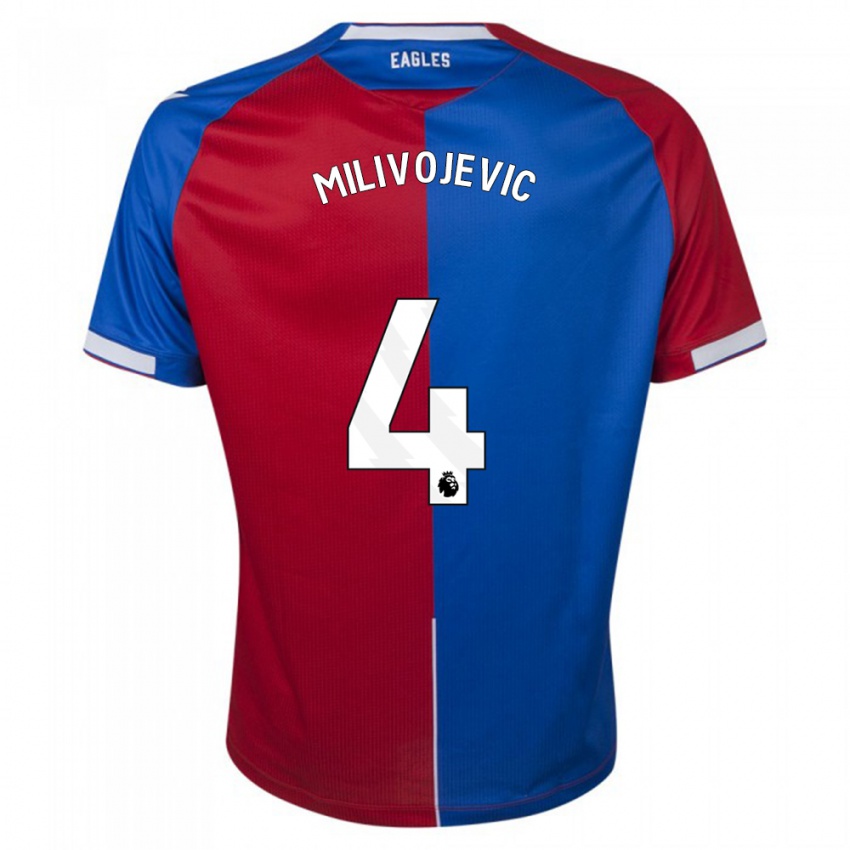 Kinderen Luka Milivojevic #4 Rood Blauw Thuisshirt Thuistenue 2023/24 T-Shirt