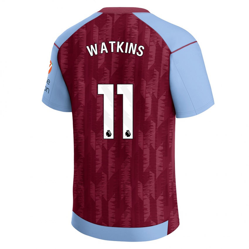 Kinderen Ollie Watkins #11 Claret Blauw Thuisshirt Thuistenue 2023/24 T-Shirt