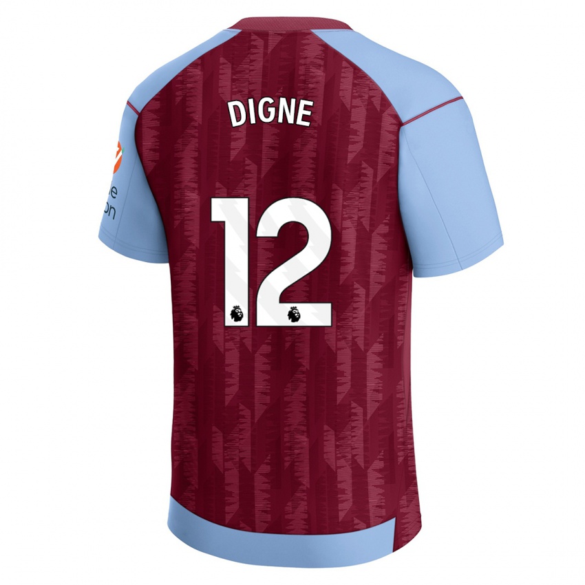 Kinderen Lucas Digne #12 Claret Blauw Thuisshirt Thuistenue 2023/24 T-Shirt