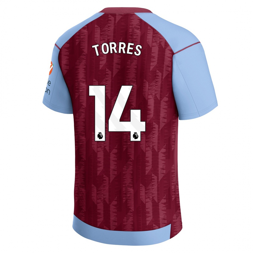 Kinderen Pau Torres #14 Claret Blauw Thuisshirt Thuistenue 2023/24 T-Shirt