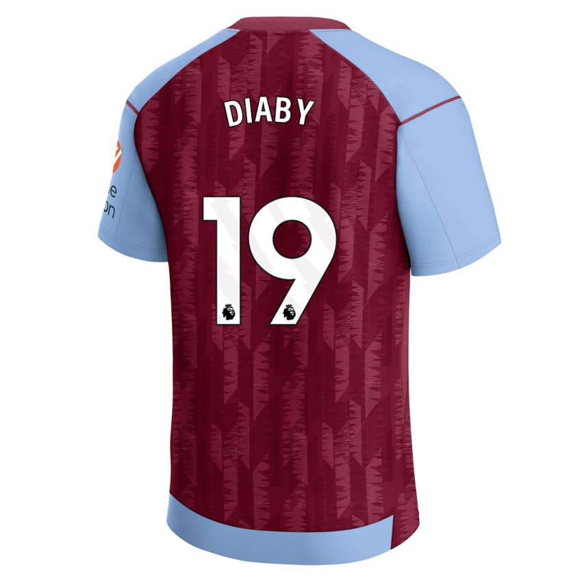 Kinderen Moussa Diaby #19 Claret Blauw Thuisshirt Thuistenue 2023/24 T-Shirt