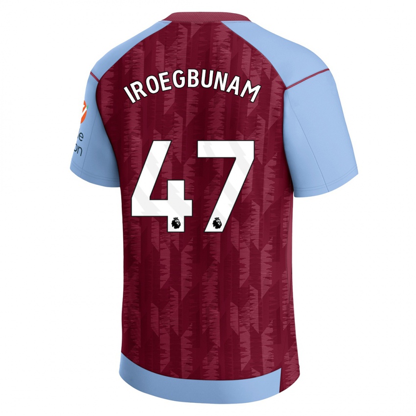 Kinderen Tim Iroegbunam #47 Claret Blauw Thuisshirt Thuistenue 2023/24 T-Shirt