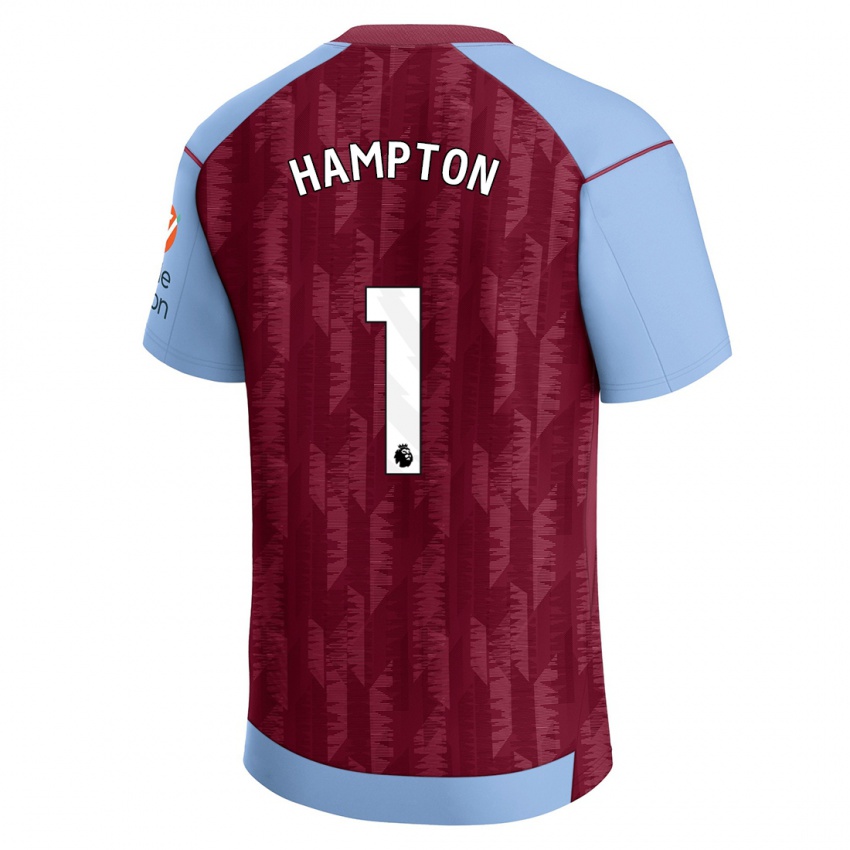 Kinderen Hannah Hampton #1 Claret Blauw Thuisshirt Thuistenue 2023/24 T-Shirt