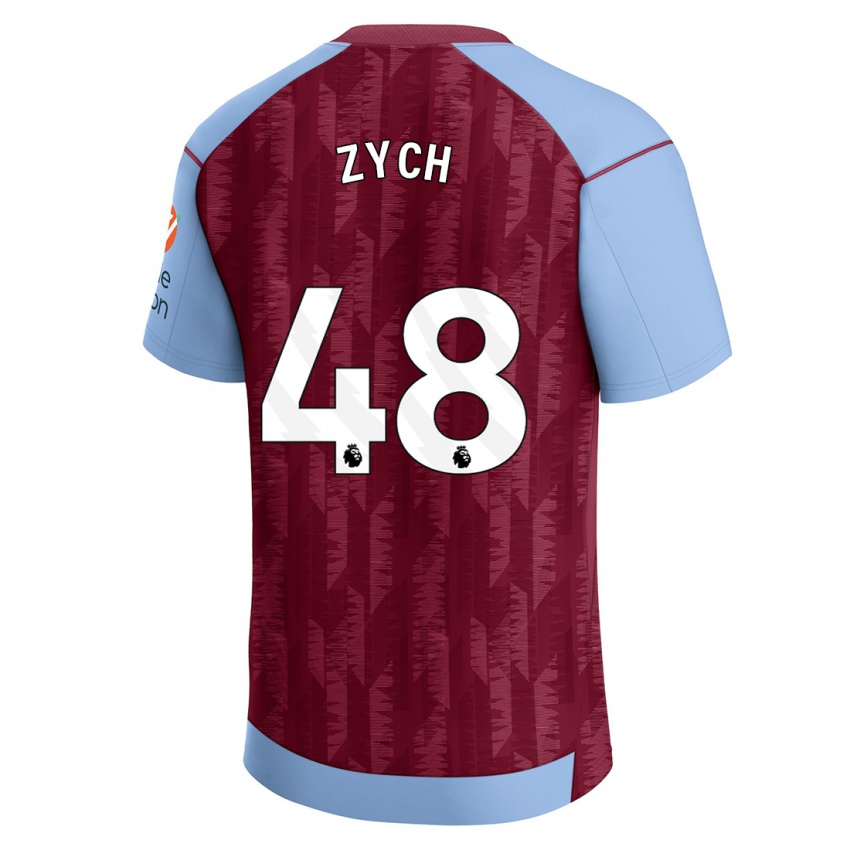 Kinderen Oliwier Zych #48 Claret Blauw Thuisshirt Thuistenue 2023/24 T-Shirt