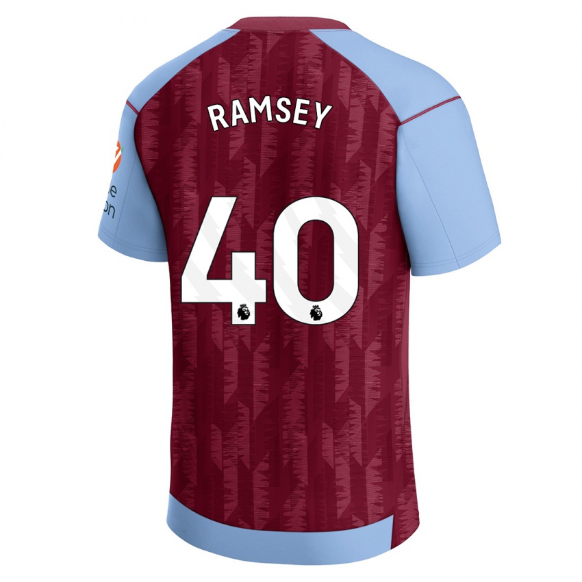 Kinderen Aaron Ramsey #40 Claret Blauw Thuisshirt Thuistenue 2023/24 T-Shirt