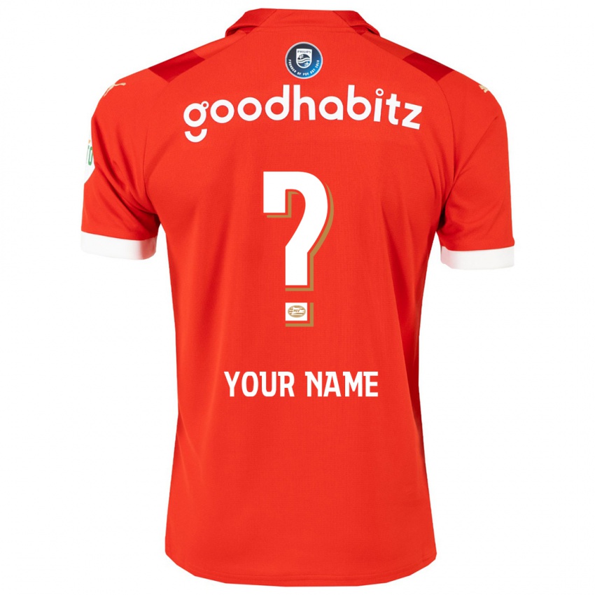 Kinderen Uw Naam #0 Rood Thuisshirt Thuistenue 2023/24 T-Shirt