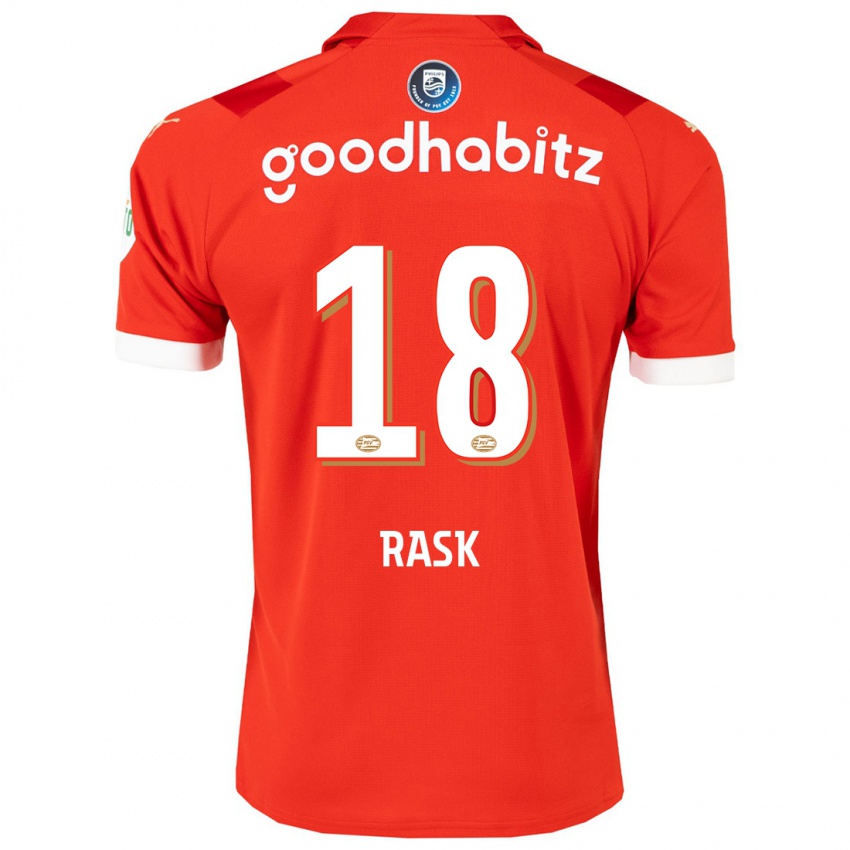 Kinderen Caroline Rask #18 Rood Thuisshirt Thuistenue 2023/24 T-Shirt