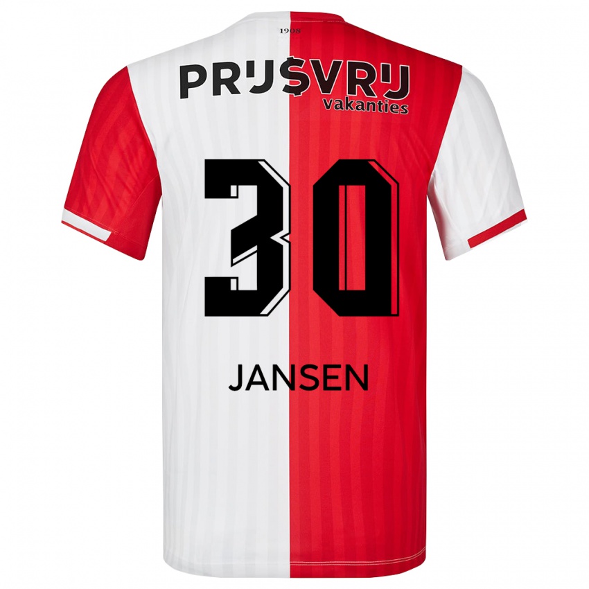 Kinderen Thijs Jansen #30 Rood Wit Thuisshirt Thuistenue 2023/24 T-Shirt