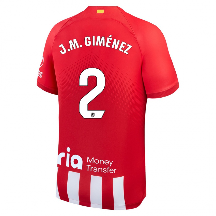 Kinderen Jose Maria Gimenez #2 Rood Wit Thuisshirt Thuistenue 2023/24 T-Shirt