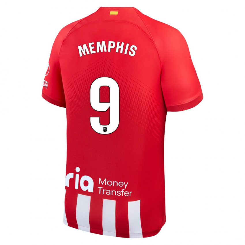 Kinderen Memphis Depay #9 Rood Wit Thuisshirt Thuistenue 2023/24 T-Shirt