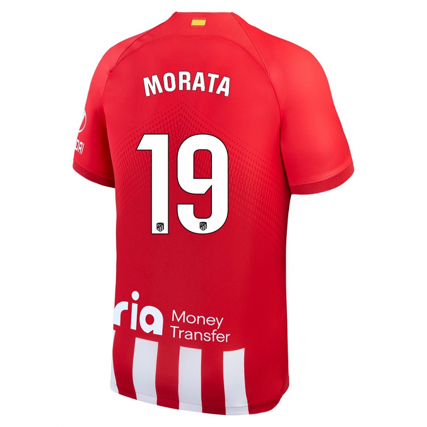 Kinderen Alvaro Morata #19 Rood Wit Thuisshirt Thuistenue 2023/24 T-Shirt