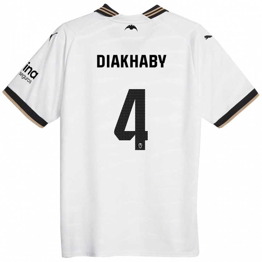 Kinderen Mouctar Diakhaby #4 Wit Thuisshirt Thuistenue 2023/24 T-Shirt