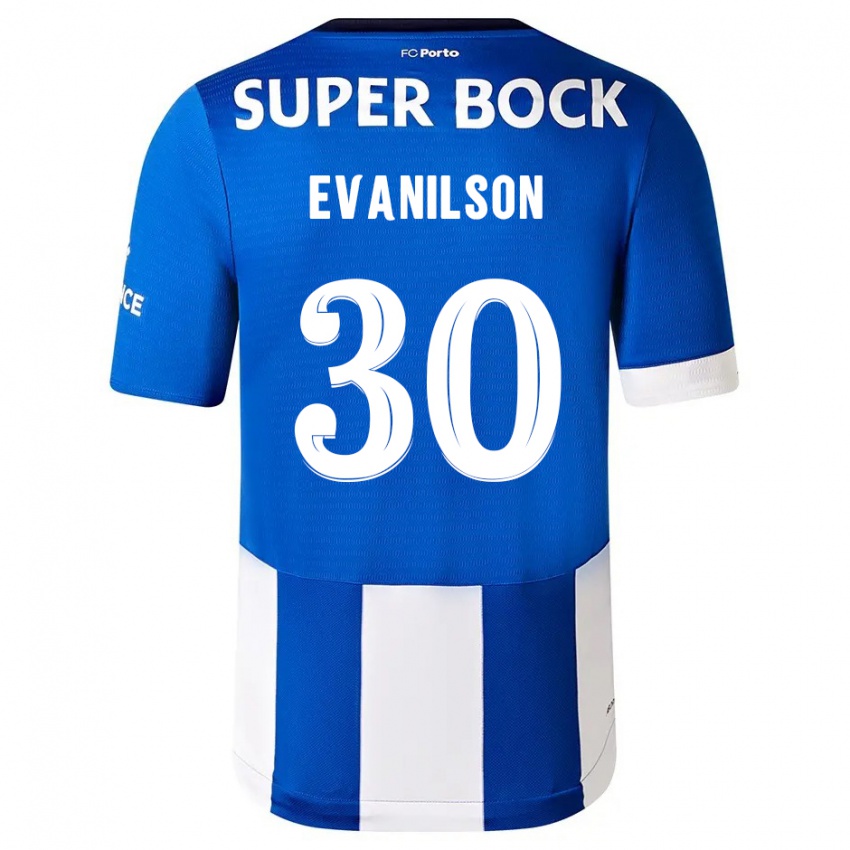 Kinderen Evanilson #30 Blauw Wit Thuisshirt Thuistenue 2023/24 T-Shirt
