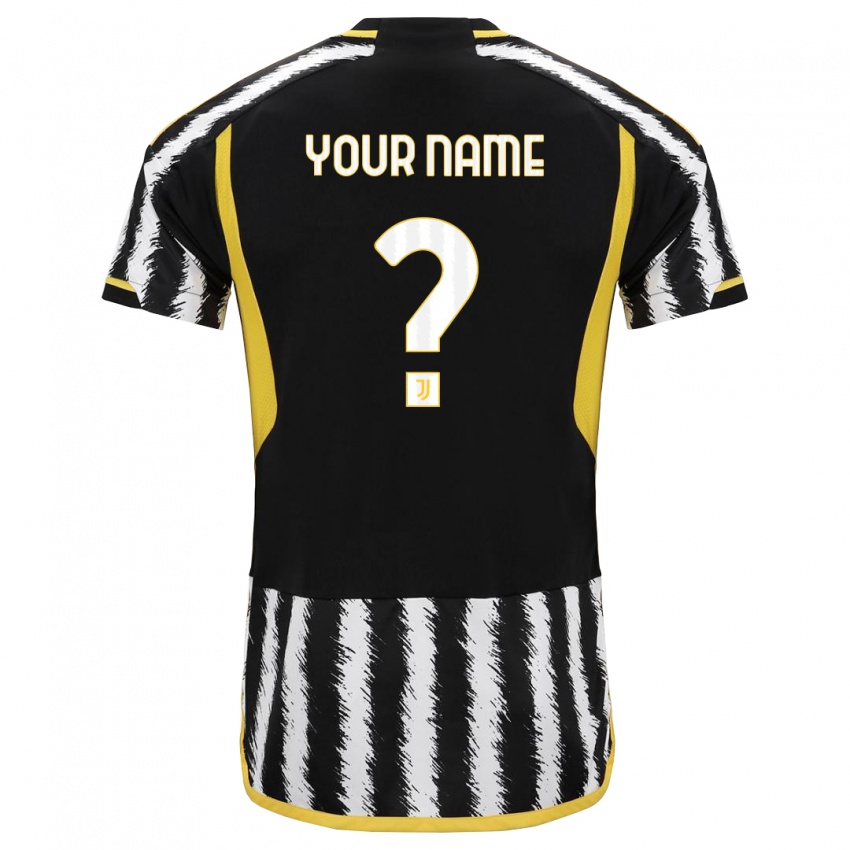 Kinderen Uw Naam #0 Zwart Wit Thuisshirt Thuistenue 2023/24 T-Shirt