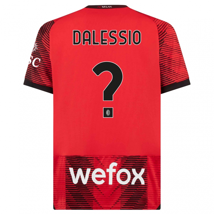 Kinderen Leonardo Dalessio #0 Rood Zwart Thuisshirt Thuistenue 2023/24 T-Shirt