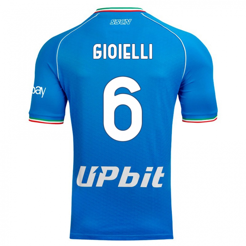 Kinderen Francesco Gioielli #6 Hemelsblauw Thuisshirt Thuistenue 2023/24 T-Shirt