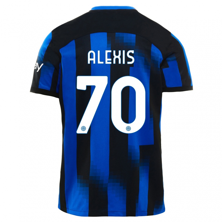 Kinderen Alexis Sanchez #70 Zwart Blauw Thuisshirt Thuistenue 2023/24 T-Shirt