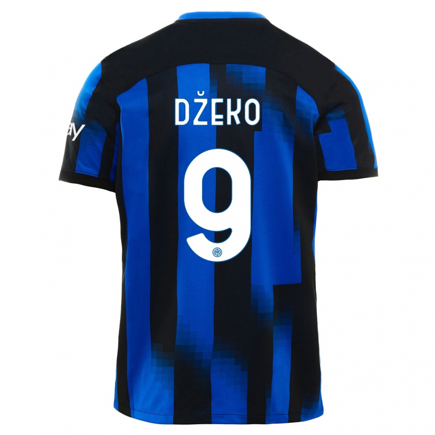 Kinderen Edin Dzeko #9 Zwart Blauw Thuisshirt Thuistenue 2023/24 T-Shirt