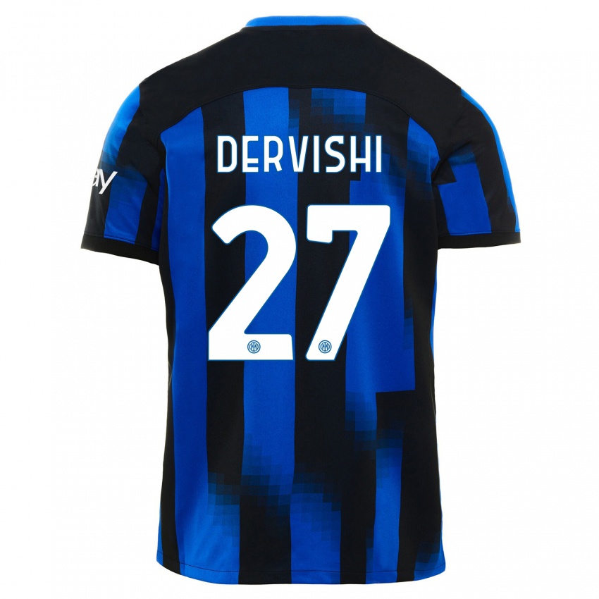 Kinderen Kristian Dervishi #27 Zwart Blauw Thuisshirt Thuistenue 2023/24 T-Shirt