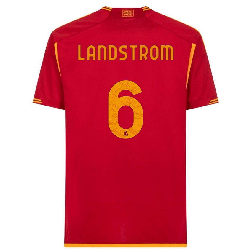 Kinderen Elin Landstrom #6 Rood Thuisshirt Thuistenue 2023/24 T-Shirt
