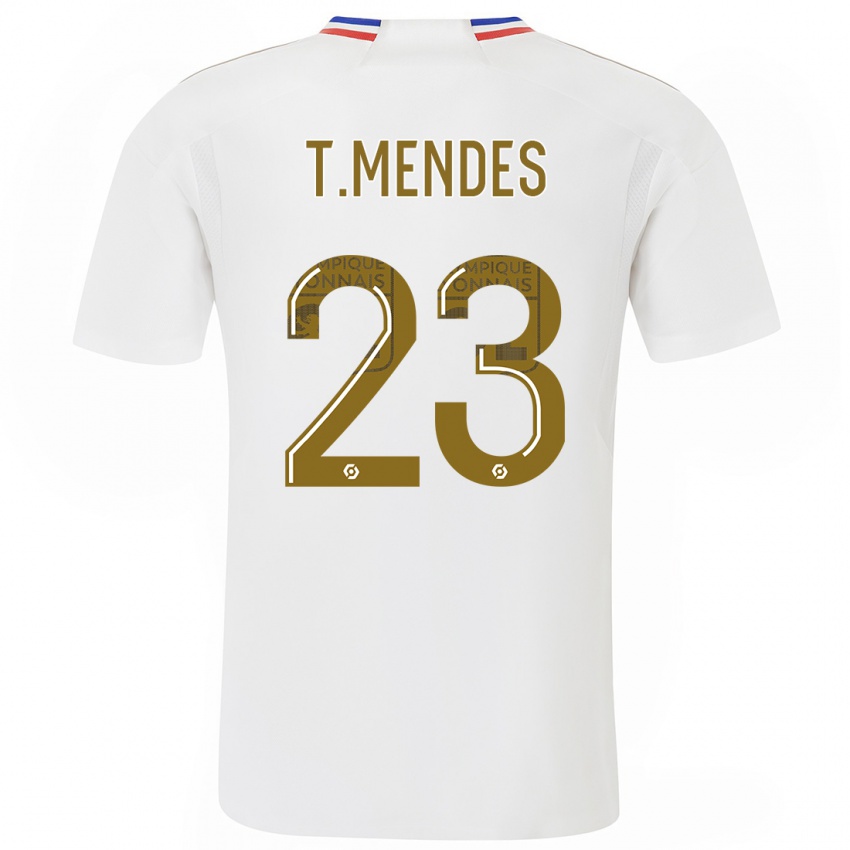 Kinderen Thiago Mendes #23 Wit Thuisshirt Thuistenue 2023/24 T-Shirt