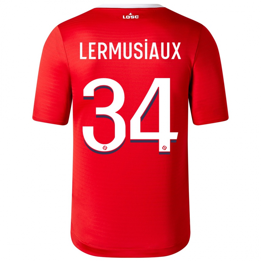 Kinderen Chrystal Lermusiaux #34 Rood Thuisshirt Thuistenue 2023/24 T-Shirt