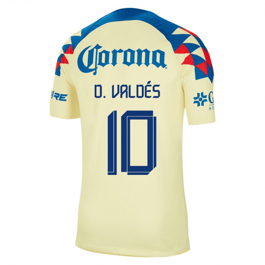 Kinderen Diego Valdés #10 Geel Thuisshirt Thuistenue 2023/24 T-Shirt