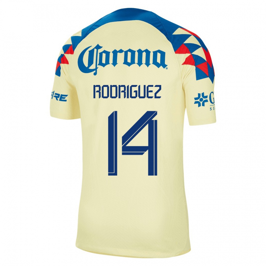 Kinderen Monica Rodriguez #14 Geel Thuisshirt Thuistenue 2023/24 T-Shirt