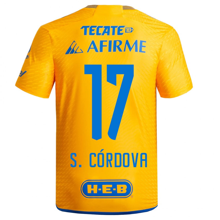 Kinderen Sebastian Cordova #17 Geel Thuisshirt Thuistenue 2023/24 T-Shirt