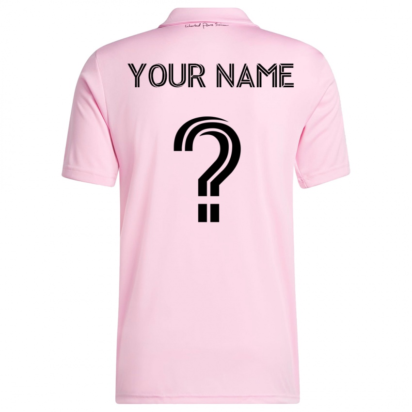 Kinderen Uw Naam #0 Roze Thuisshirt Thuistenue 2023/24 T-Shirt