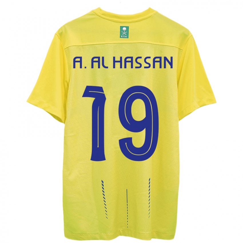 Kinderen Ali Al-Hassan #19 Geel Thuisshirt Thuistenue 2023/24 T-Shirt
