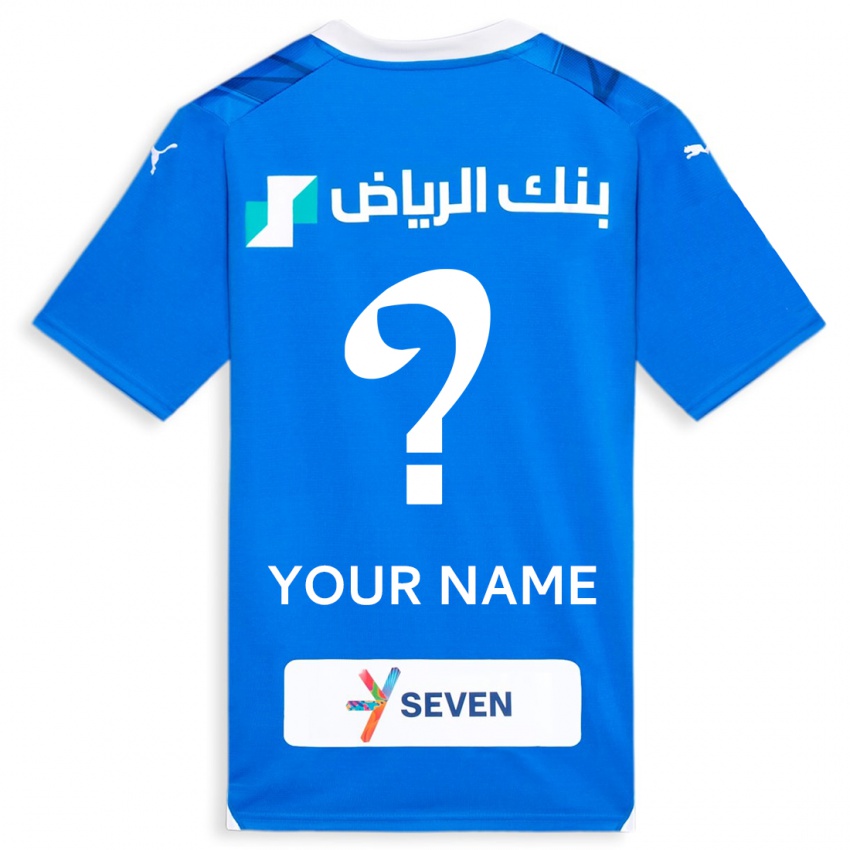 Kinderen Uw Naam #0 Blauw Thuisshirt Thuistenue 2023/24 T-Shirt