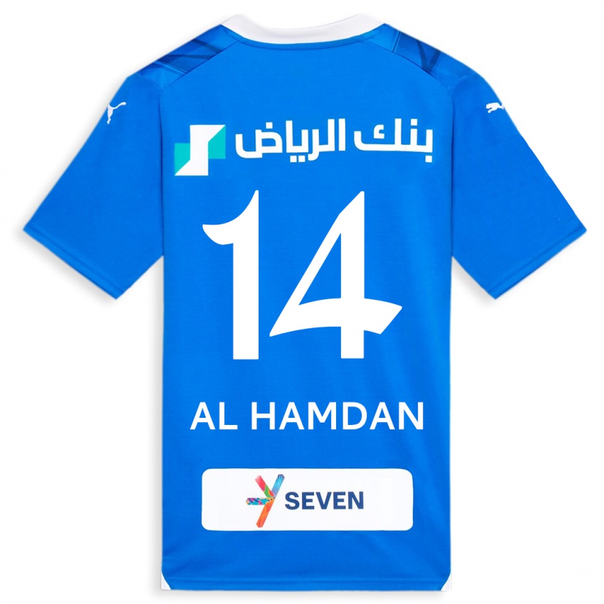 Kinderen Abdullah Al-Hamdan #14 Blauw Thuisshirt Thuistenue 2023/24 T-Shirt