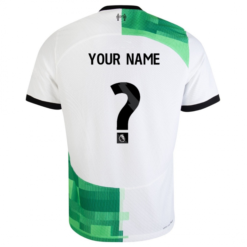 Kinderen Uw Naam #0 Wit Groen Uitshirt Uittenue 2023/24 T-Shirt