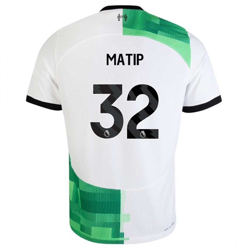 Kinderen Joel Matip #32 Wit Groen Uitshirt Uittenue 2023/24 T-Shirt