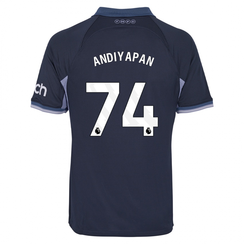 Kinderen William Andiyapan #74 Donkerblauw Uitshirt Uittenue 2023/24 T-Shirt