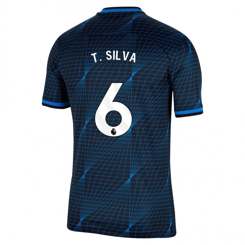 Kinderen Thiago Silva #6 Donkerblauw Uitshirt Uittenue 2023/24 T-Shirt