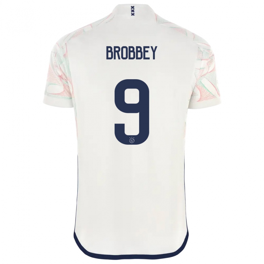 Kinderen Brian Brobbey #9 Wit Uitshirt Uittenue 2023/24 T-Shirt