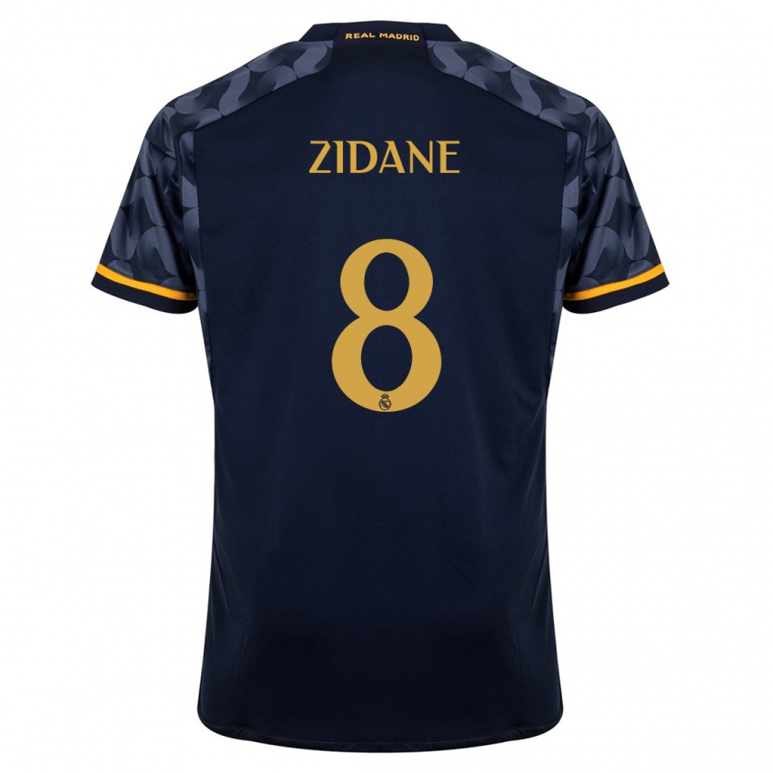 Kinderen Theo Zidane #8 Donkerblauw Uitshirt Uittenue 2023/24 T-Shirt