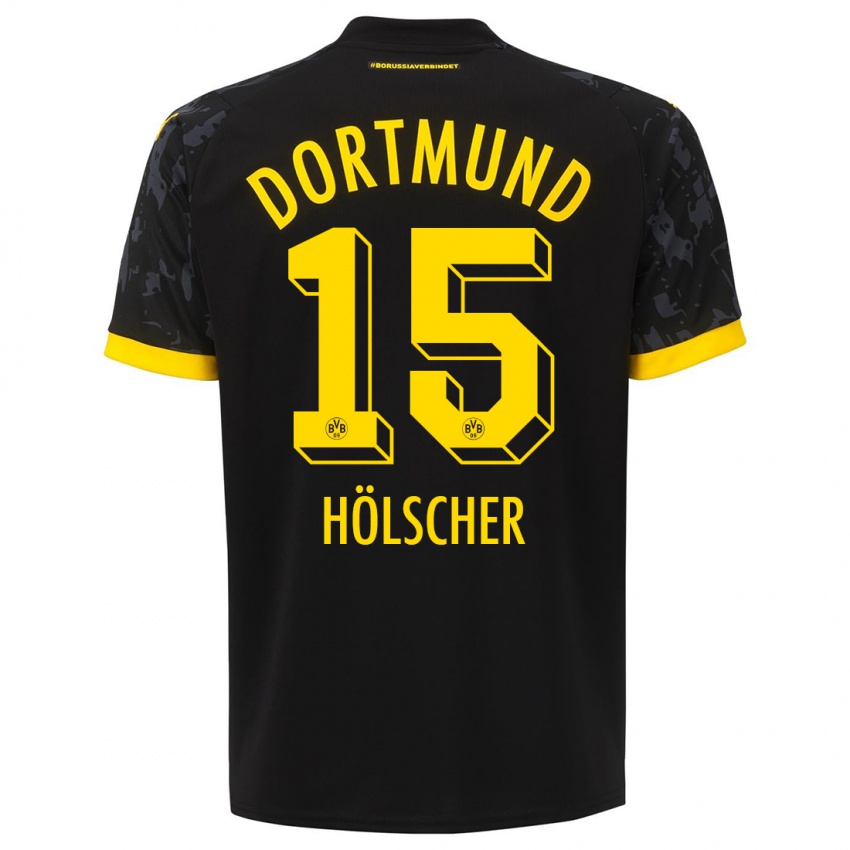 Kinderen Mats Hölscher #15 Zwart Uitshirt Uittenue 2023/24 T-Shirt
