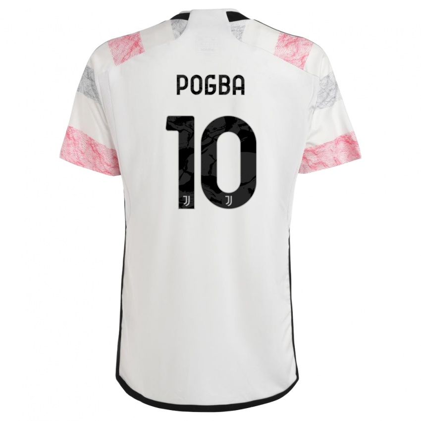Kinderen Paul Pogba #10 Wit Roze Uitshirt Uittenue 2023/24 T-Shirt