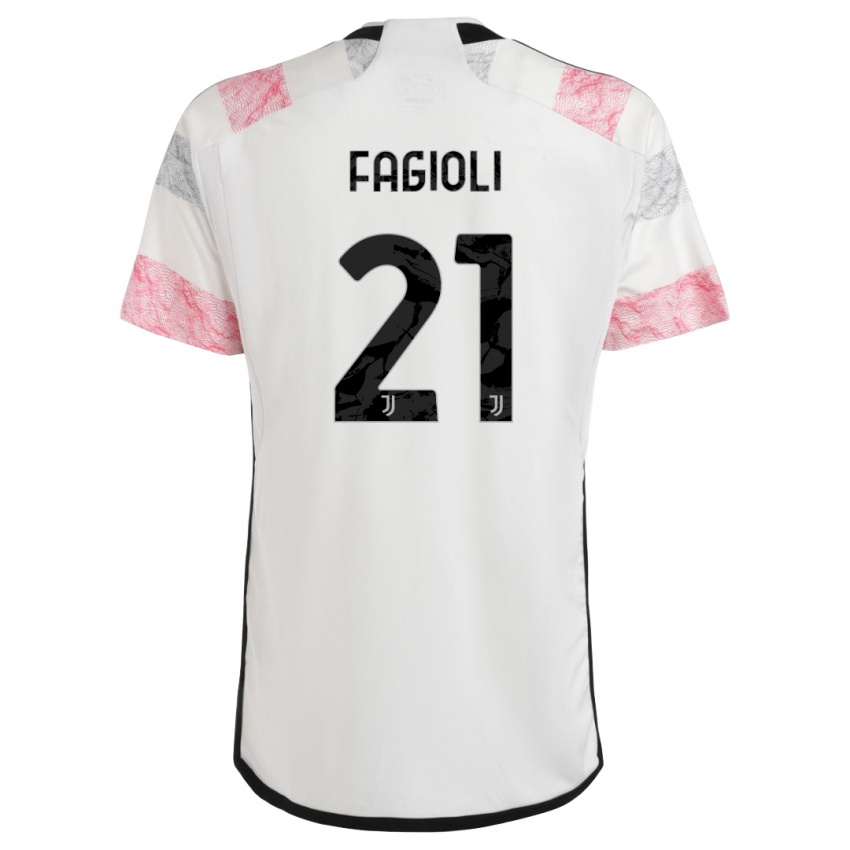 Kinderen Nicolo Fagioli #21 Wit Roze Uitshirt Uittenue 2023/24 T-Shirt