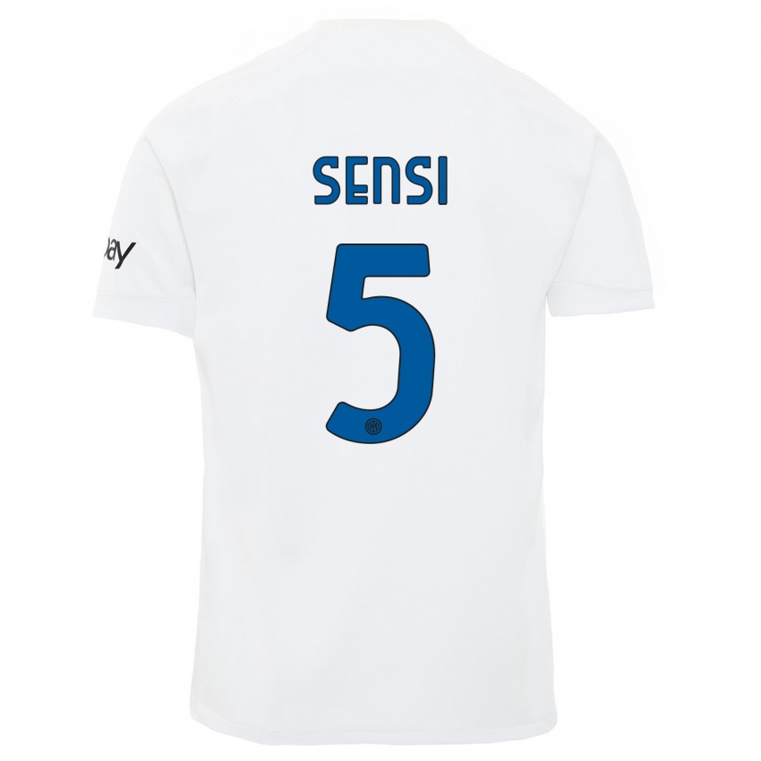 Kinderen Stefano Sensi #5 Wit Uitshirt Uittenue 2023/24 T-Shirt