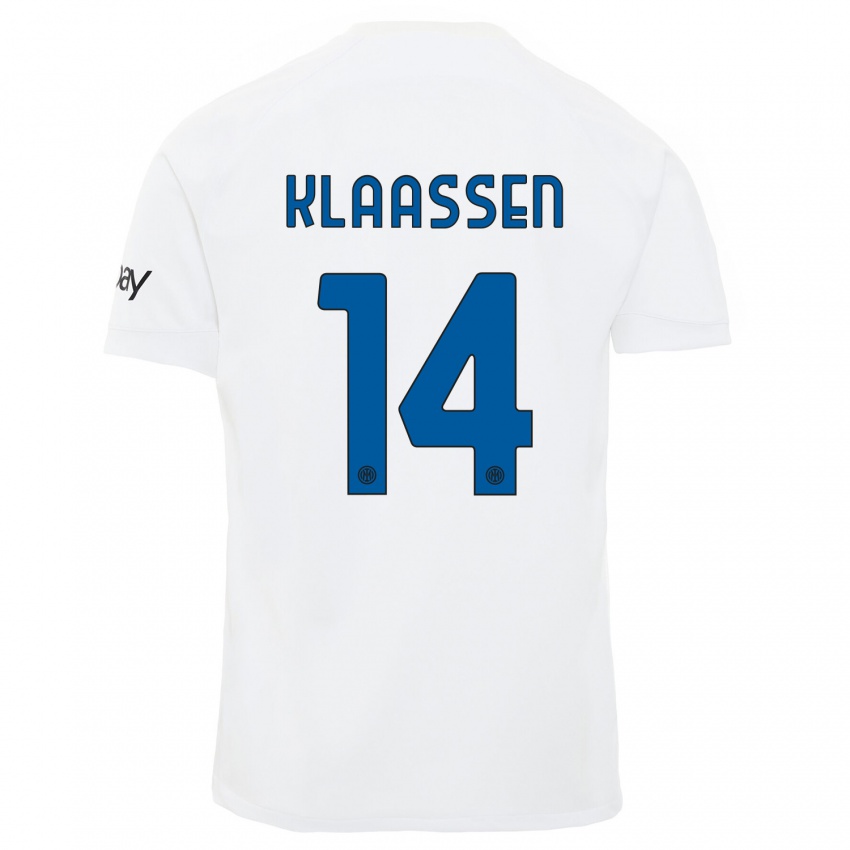 Kinderen Davy Klaassen #14 Wit Uitshirt Uittenue 2023/24 T-Shirt