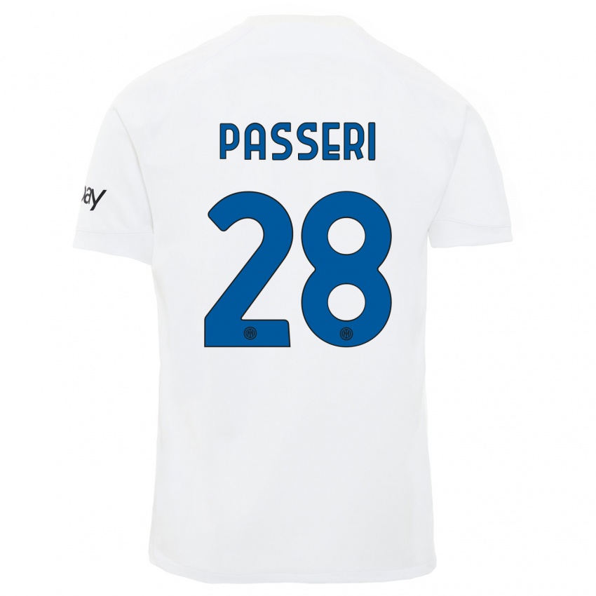 Kinderen Angela Passeri #28 Wit Uitshirt Uittenue 2023/24 T-Shirt