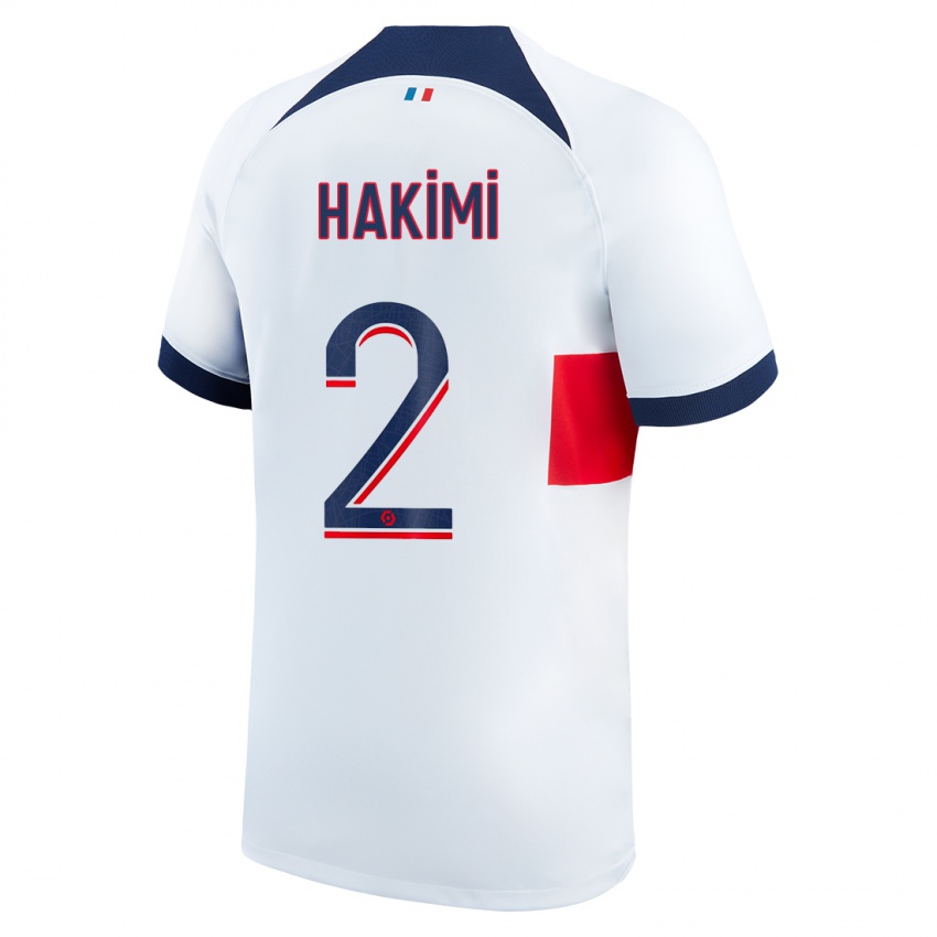 Kinderen Achraf Hakimi #2 Wit Uitshirt Uittenue 2023/24 T-Shirt