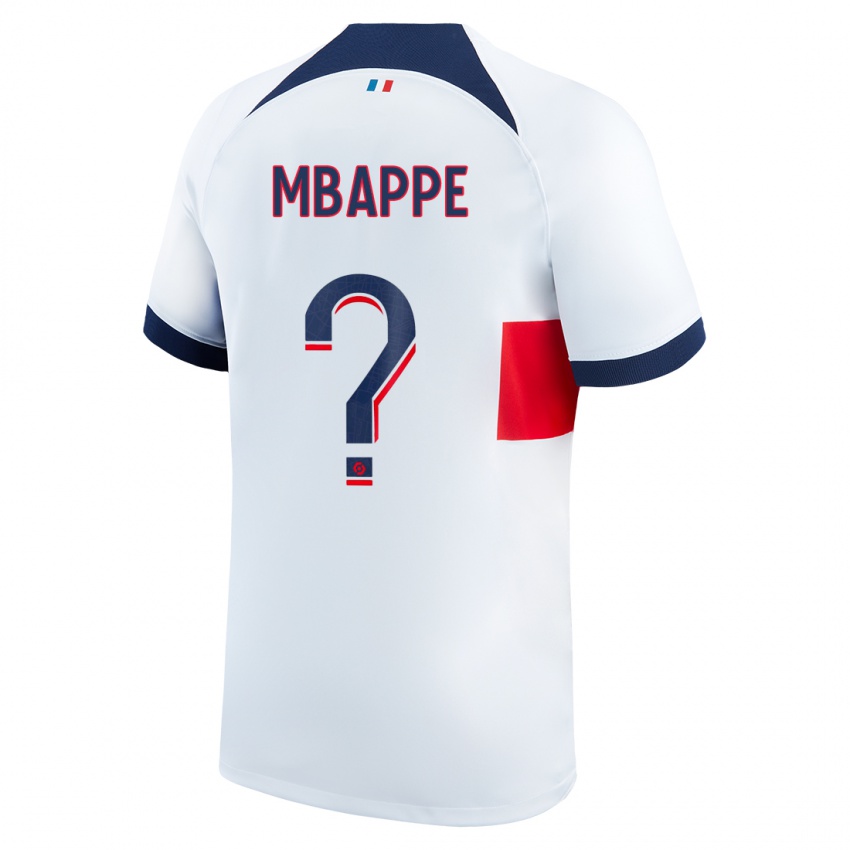 Kinderen Ethan Mbappe #0 Wit Uitshirt Uittenue 2023/24 T-Shirt